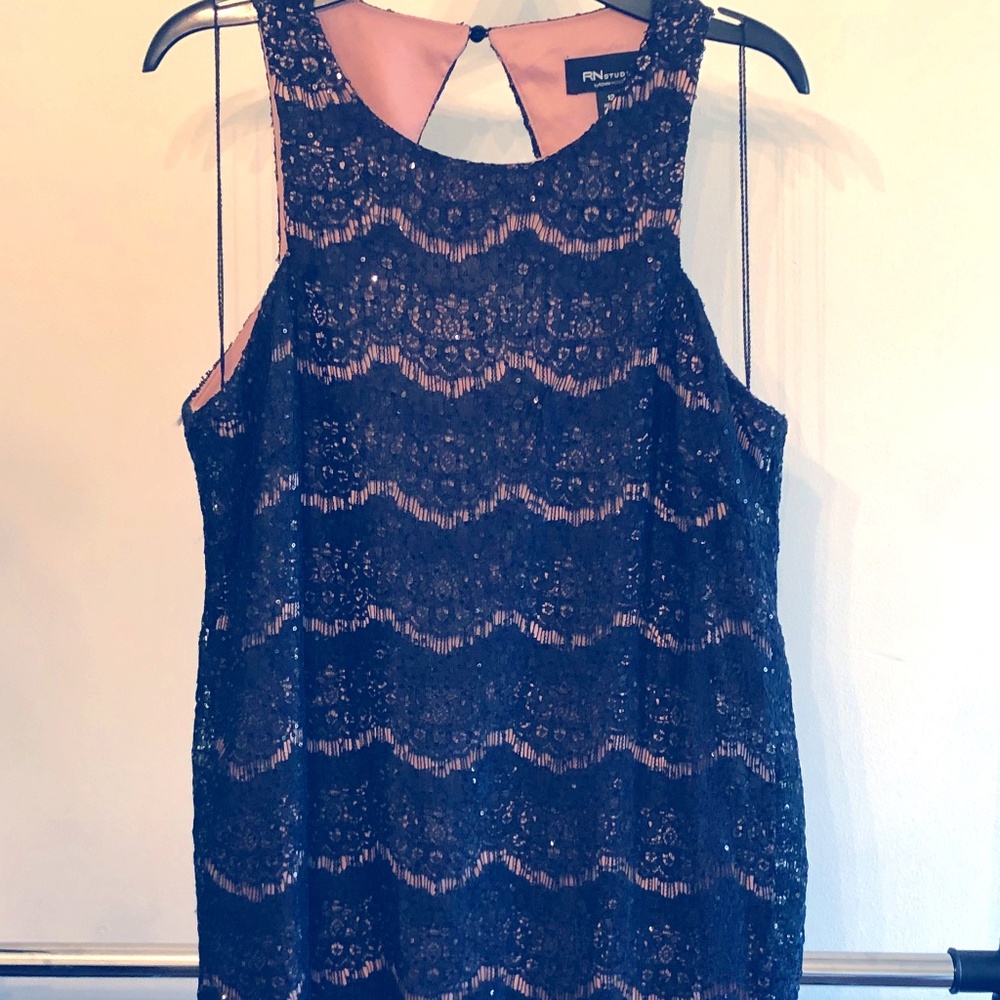 Black lace cocktail dress